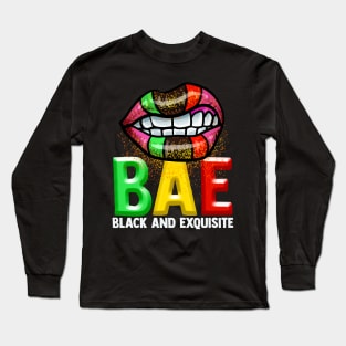 BAE Black And Exquisite Black Pride Tee Melanin Afro America Long Sleeve T-Shirt